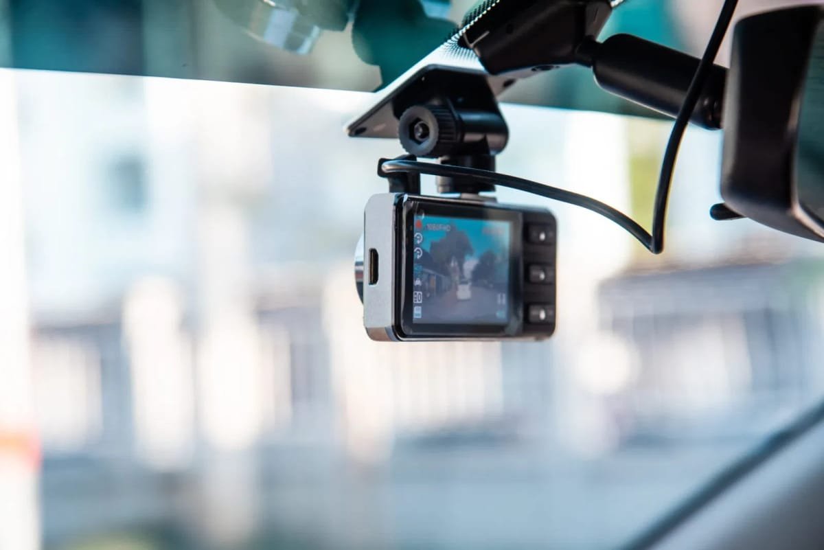 Clean professionally installed dash cam