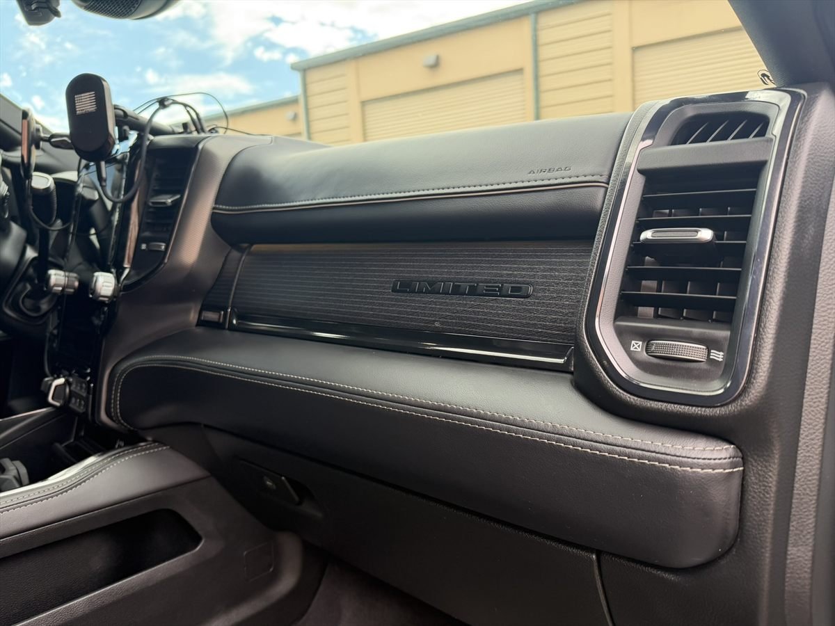 Ram dashboard, vents and trim cleaned during an interior detail
